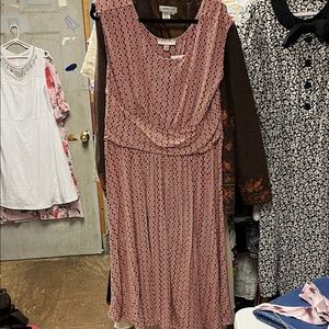 Woman Within Pink Long Sleeve Dress